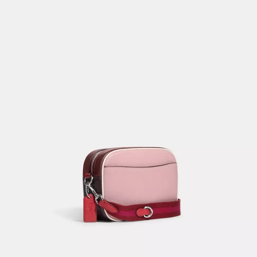 Coach Pink Graphic Crossbody Bag with Red Strap